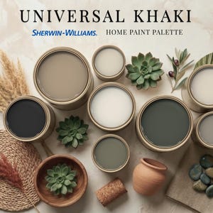 2026 Color of the Year Sherwin Williams Universal Khaki Home Paint Palette, 2026 Trend Color Scheme (Digital)