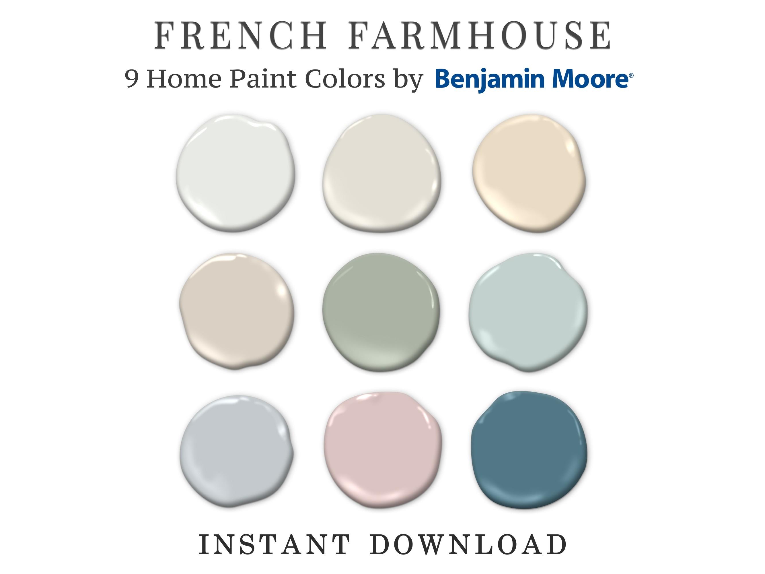 French Farmhouse Benjamin Moore Home Paint Palette Whole House Color ...
