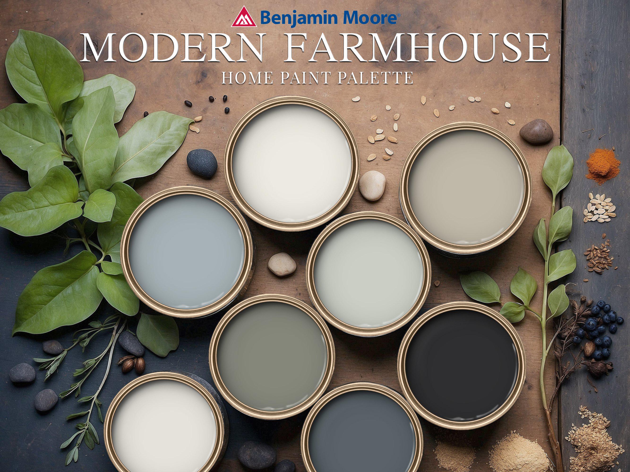 Modern Farmhouse Benjamin Moore Home Paint Palette Whole House Color ...