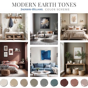 Modern Earth Tones Sherwin Williams Home Paint Palette Guide Whole ...