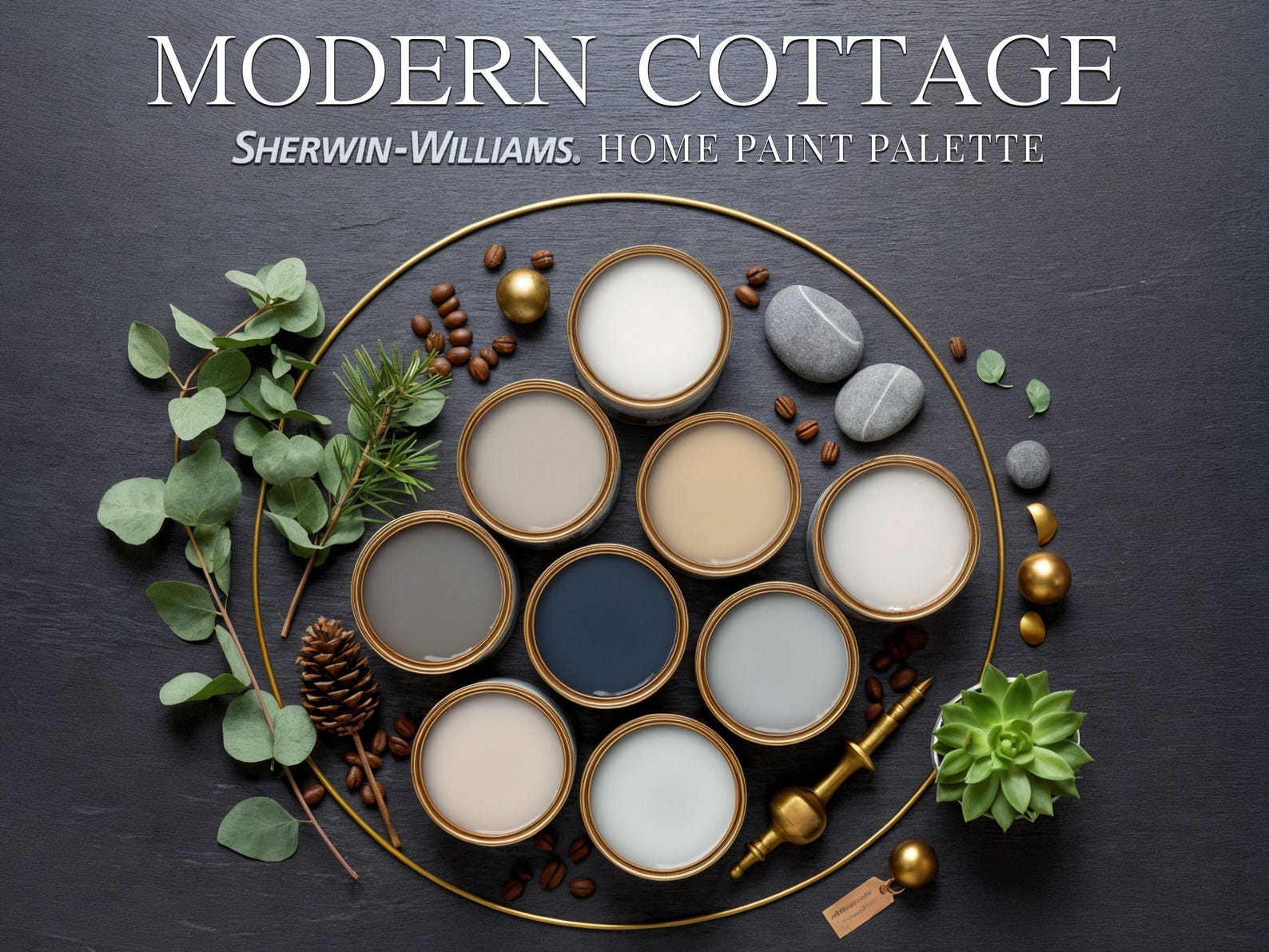 Sherwin Williams Modern Cottage Paint Palette: Whole House Color Scheme ...