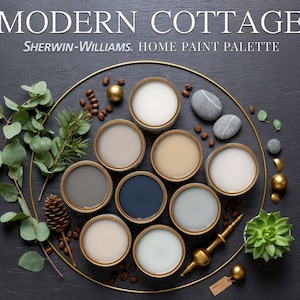 Sherwin Williams Modern Cottage Paint Palette: Whole House Color Scheme (PDF)