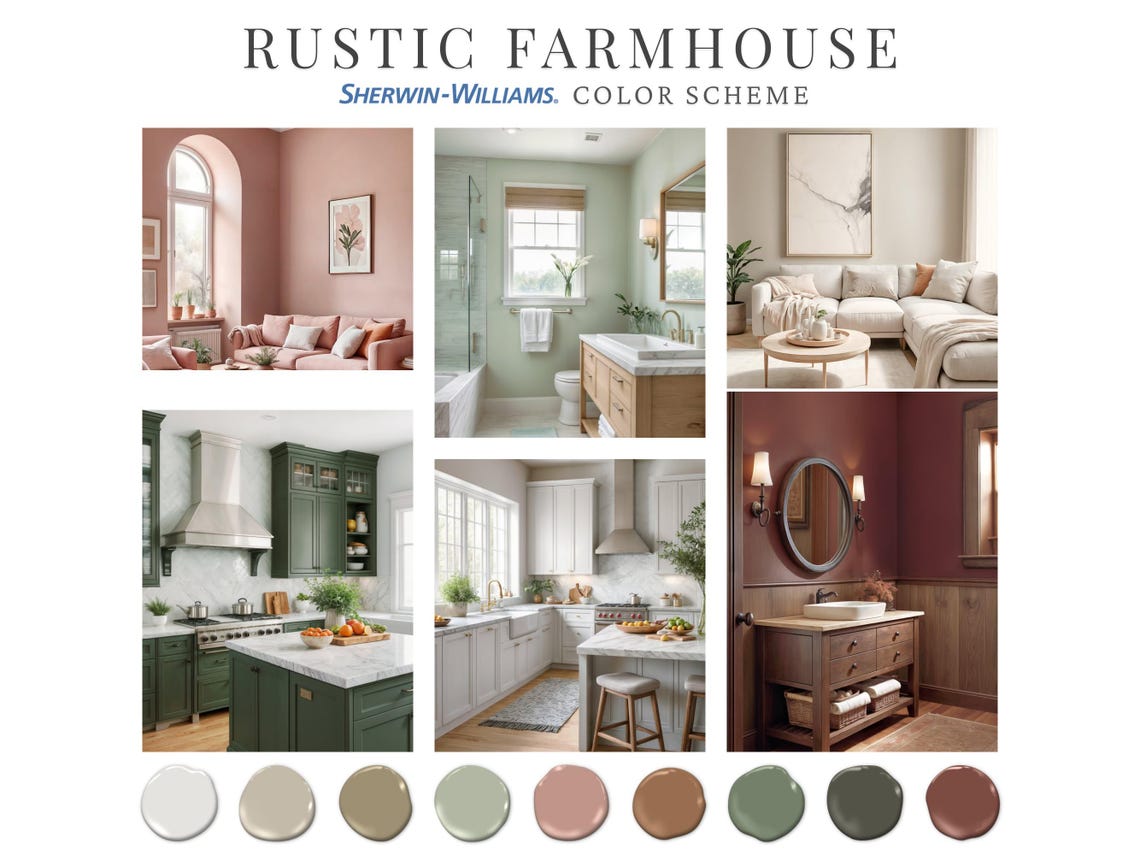 Rustic Farmhouse Home Paint Palette, Benjamin Moore, Whole House Color ...