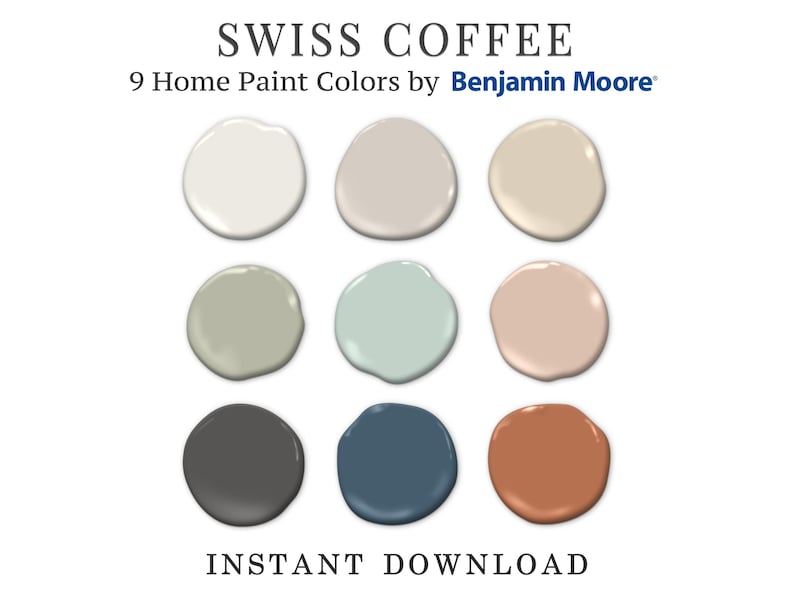 Swiss Coffee Benjamin Moore Home Paint Palette Complementary Whole ...