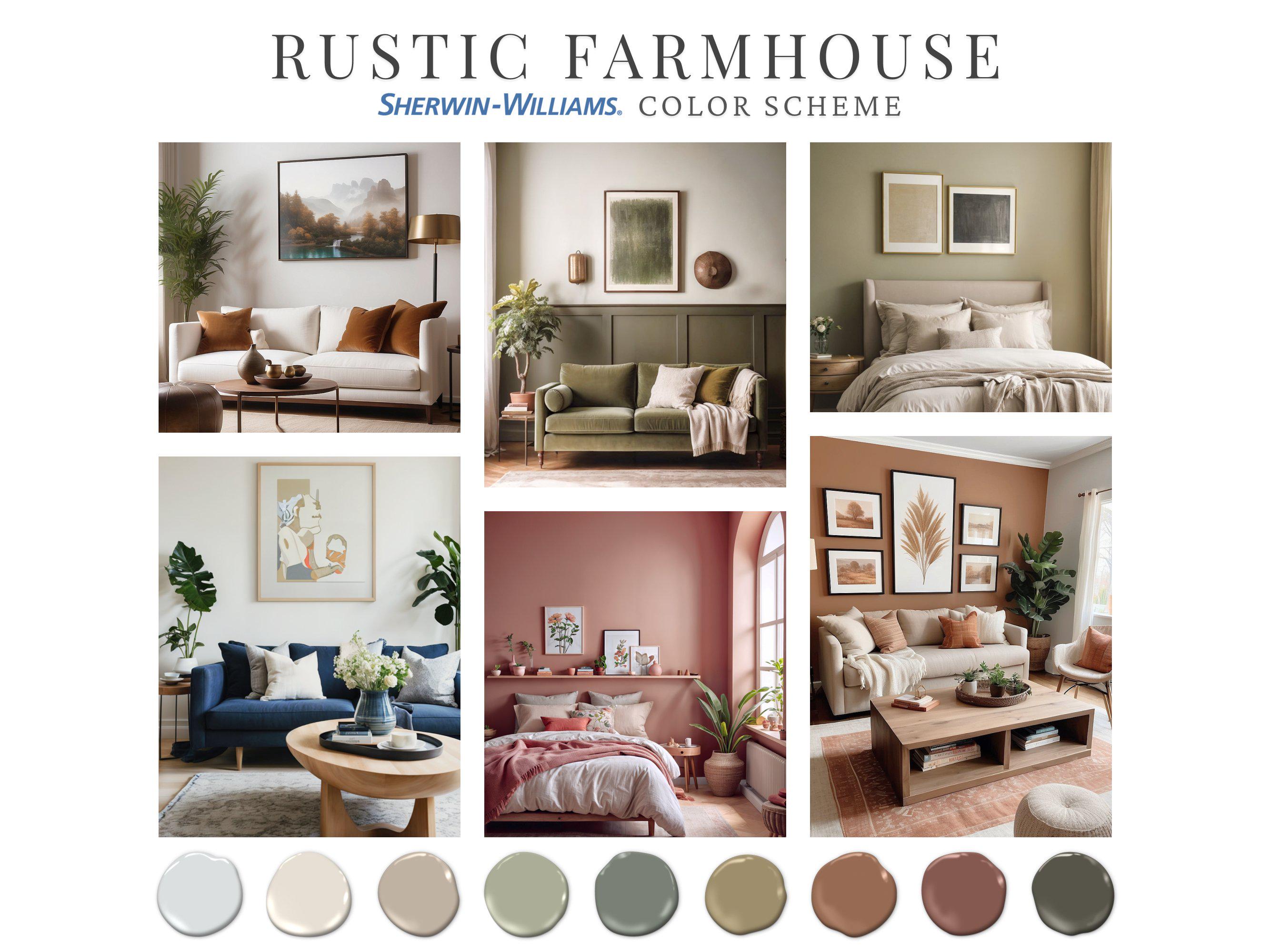 Rustic Farmhouse Home Paint Palette, Sherwin Williams 2024, Whole House ...