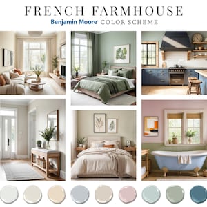 French Farmhouse Benjamin Moore Home Paint Palette Whole House Color ...