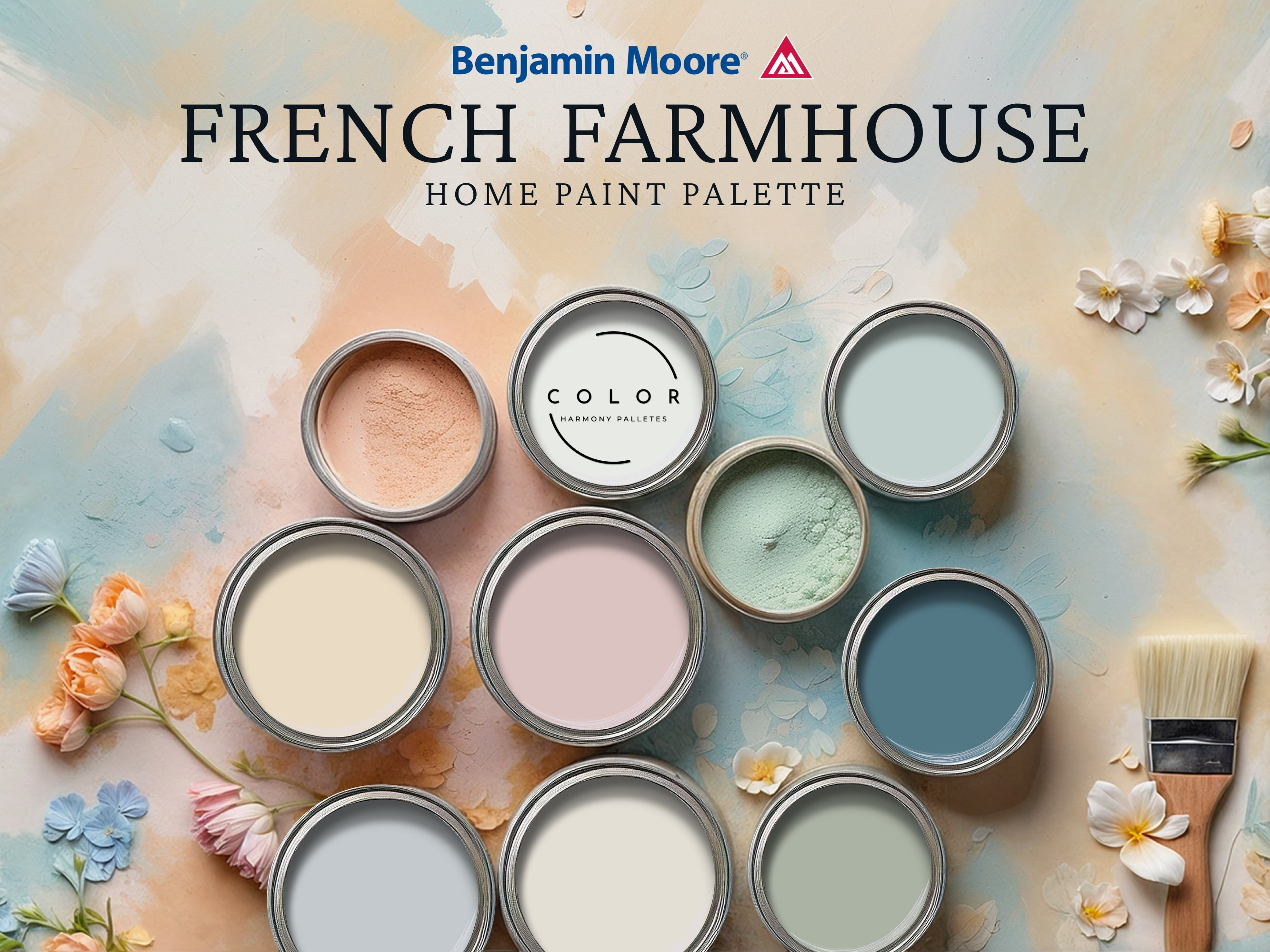 French Farmhouse Benjamin Moore Home Paint Palette Whole House Color ...