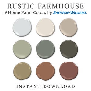 Rustic Farmhouse Home Paint Palette, Sherwin Williams 2024, Whole House Color Scheme, Trendy Interior Paint Design, Cottage & Vintage Vibes image 8