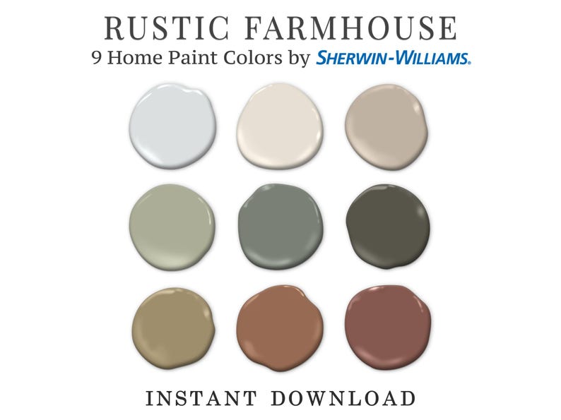 Rustic Farmhouse Home Paint Palette, Sherwin Williams 2024, Whole House Color Scheme, Trendy Interior Paint Design, Cottage & Vintage Vibes image 8