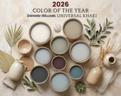 2026 Color of The Year Sherwin Williams, Universal Khaki, Home Paint Palette (Digital)