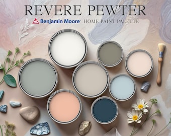 Revere Pewter Benjamin Moore Home Paint Palette Whole House Wall Trim Color Scheme Guide Modern Farmhouse Cottage Natural Warm Calm Neutrals