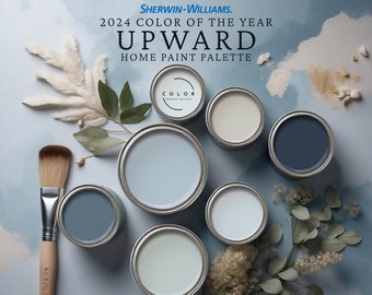 Upward Home Paint Palette, Sherwin Williams 2024 Inspired, Whole House Color Scheme, Trendy Interior Paint Design, Farmhouse & Coastal Vibes