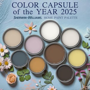 Color Capsule of the year 2025 Sherwin Williams Home Paint Palette Calm Farmhouse Hues Whole House Color Scheme Guide Best Interior Design