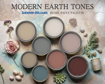 Modern Earth Tones Sherwin Williams Home Paint Palette Guide Whole House Wall Renovation Modern Neutral Warm Color Scheme Interior Design