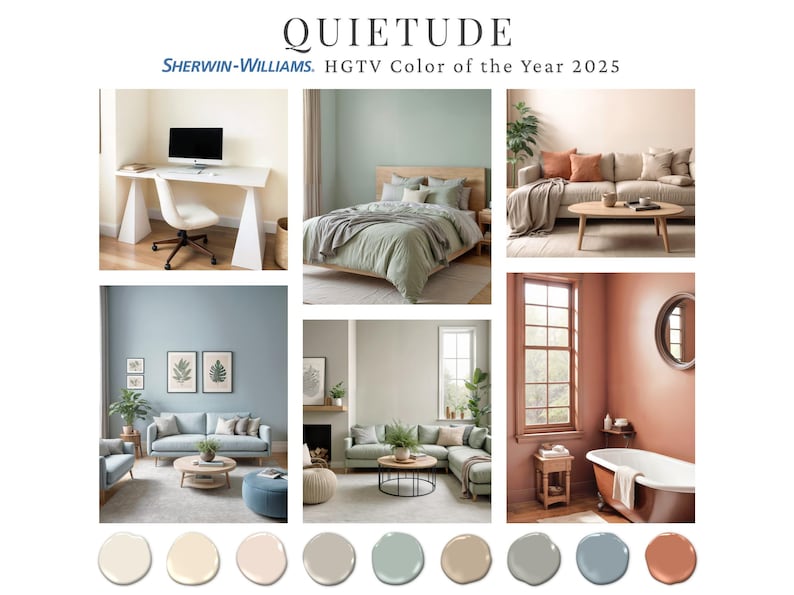 2025 Color of the Year HGTV Sherwin Williams Quietude Home Paint