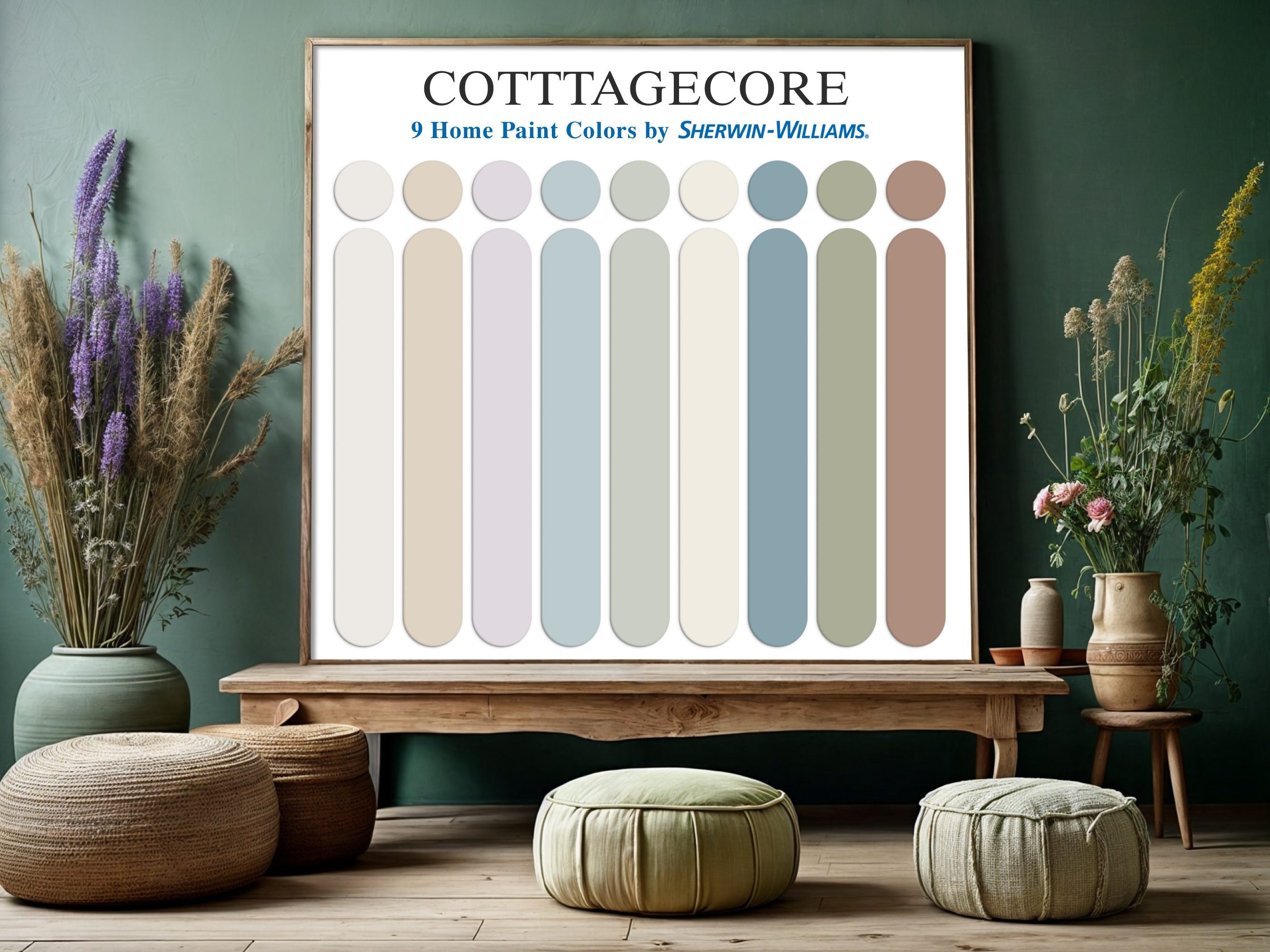 Cottagecore Home Paint Palette, Sherwin Williams 2024 Inspired, Whole ...