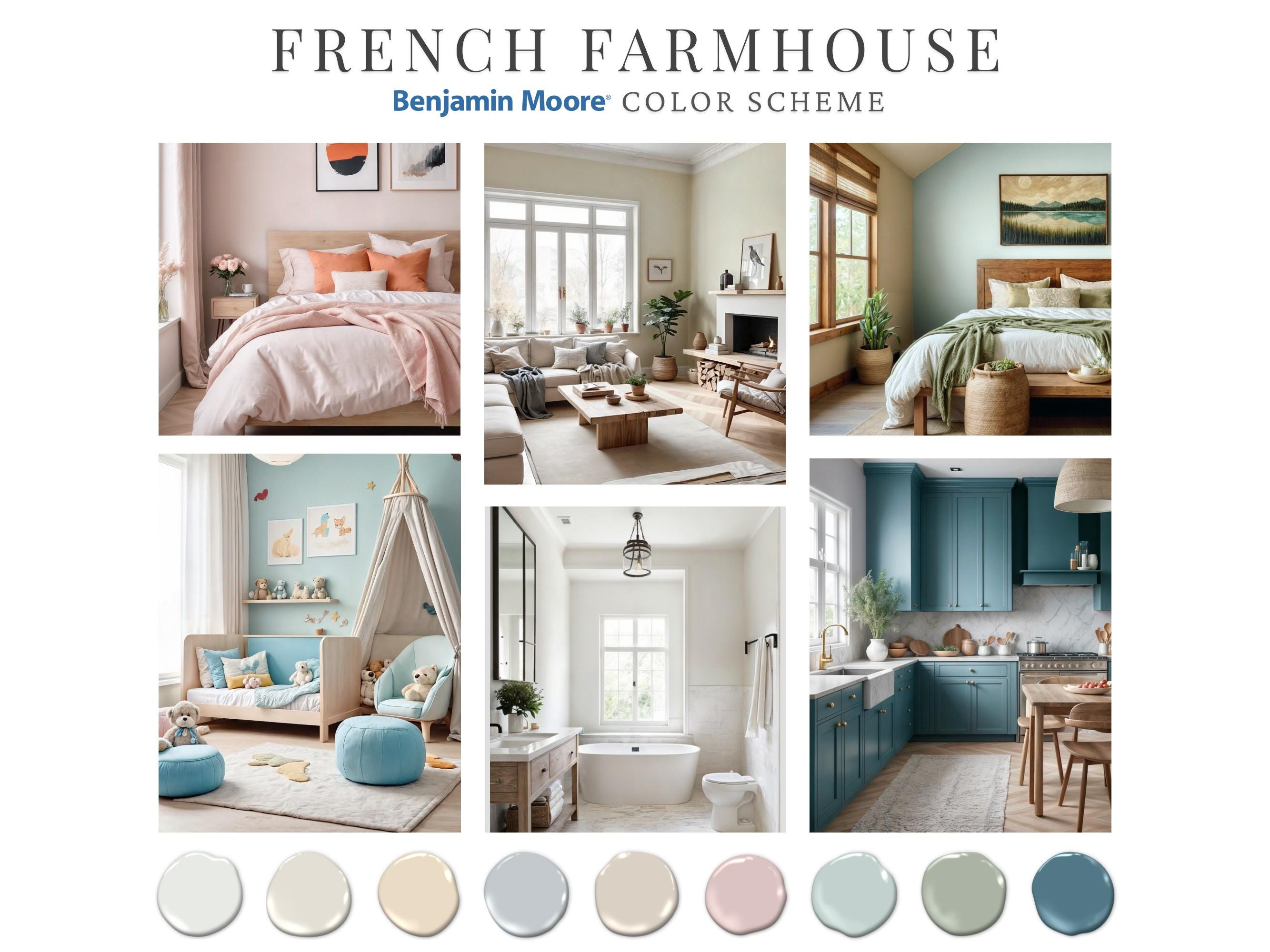 French Farmhouse Benjamin Moore Home Paint Palette Whole House Color ...