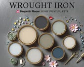Wrought Iron Benjamin Moore Home Paint Color Scheme Guide Neutral Modern Industrial Office House Front Door Wall Trim Renovation Dark Gray