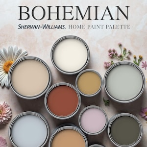 Bohemian Home Paint Palette Sherwin Williams Whole House Decor Color Schemes Guide Interior Design Trend Tones Boho Vintage Retro Farmhouse