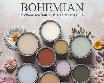 Bohemian Home Paint Palette Sherwin Williams Whole House Decor Color Schemes Guide Interior Design Trend Tones Boho Vintage Retro Farmhouse