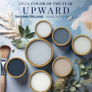 Sherwin Williams Upward 2024 Color Of The Year Home Paint Palette  Whole House Color Scheme Interior Design Modern Farmhouse Calm Coastal