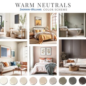 Warm Neutrals Home Paint Palette Sherwin Williams Complementary Whole ...