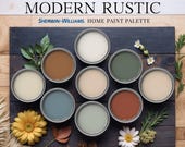 Modern Rustic Home Paint Palette Sherwin Williams Whole House Color Scheme Guide Interior Design Modern Farmhouse Vintage Cottage Country