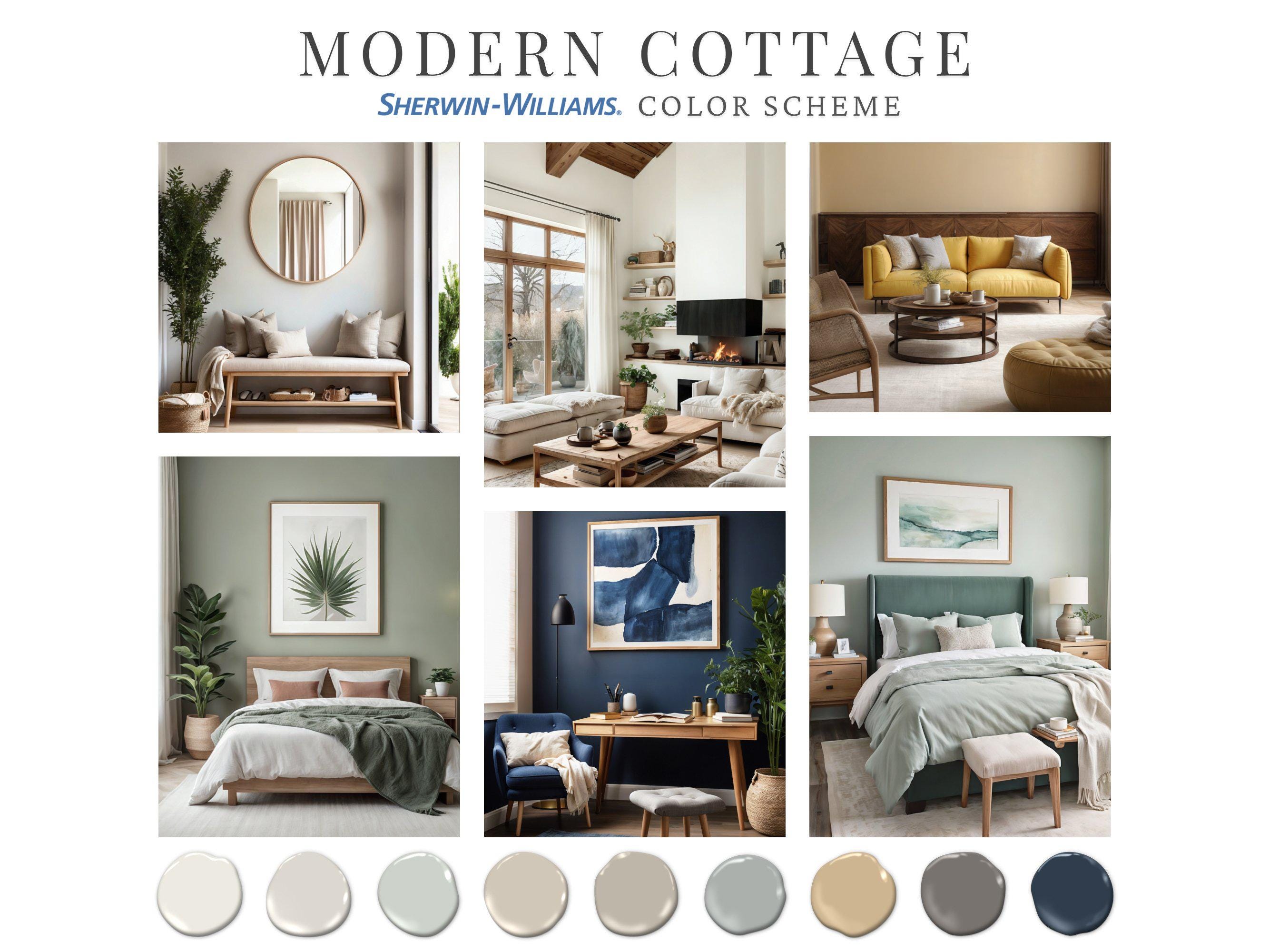Sherwin Williams Modern Cottage Paint Palette: Whole House Color Scheme ...