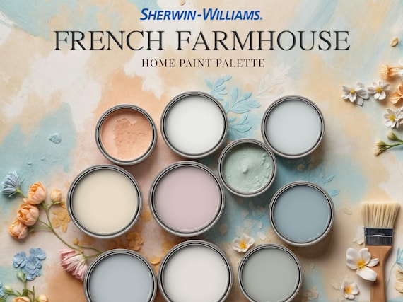 French Farmhouse Home Paint Palette Sherwin Williams Whole House Color Scheme Best Interior Paint Design Guide Modern Cottage French Country