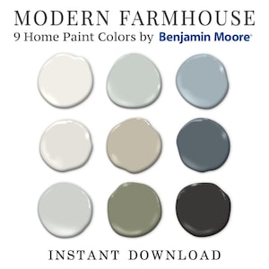 Modern Farmhouse Benjamin Moore Home Paint Palette Whole House Color ...
