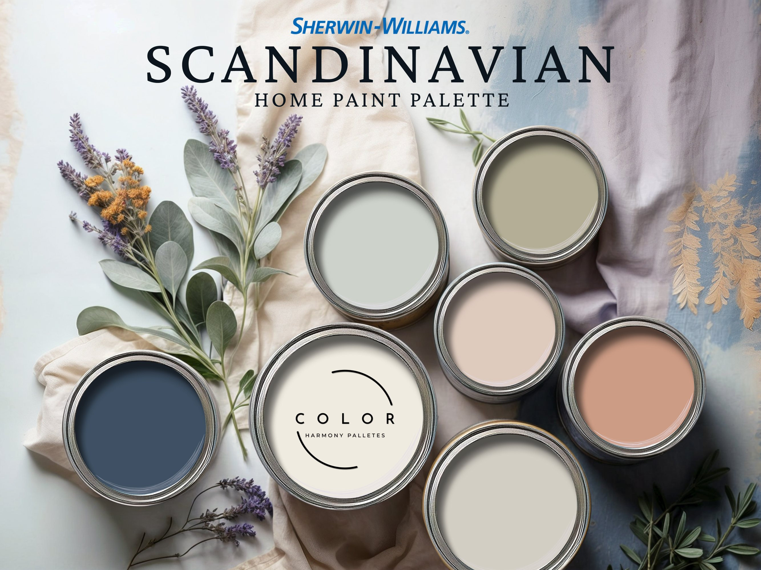 View of Scandinavian Home Paint Palette, Sherwin Williams 2024, Whole Home ...