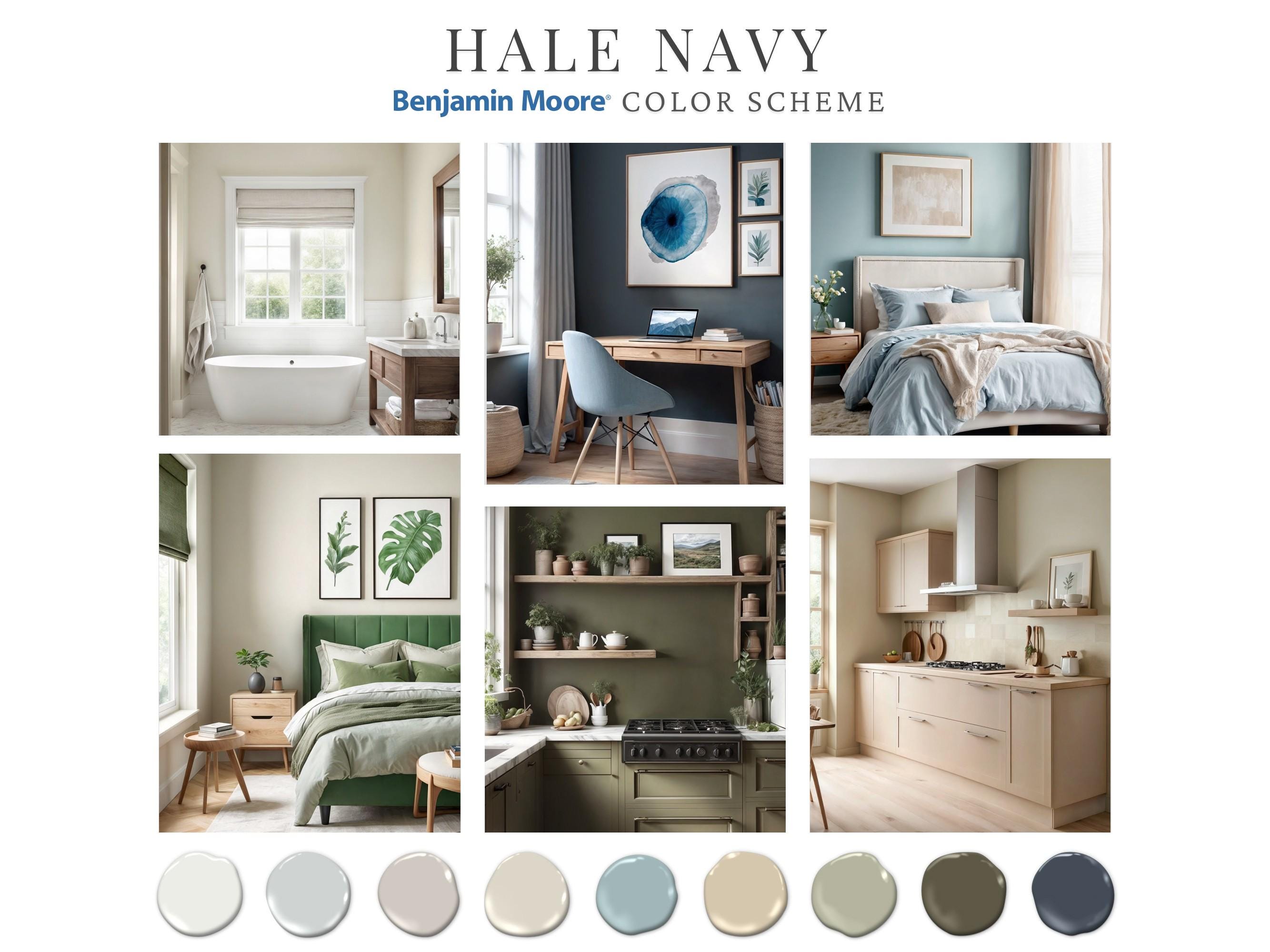 Hale Navy Benjamin Moore Home Paint Palette House Color Scheme Guide ...