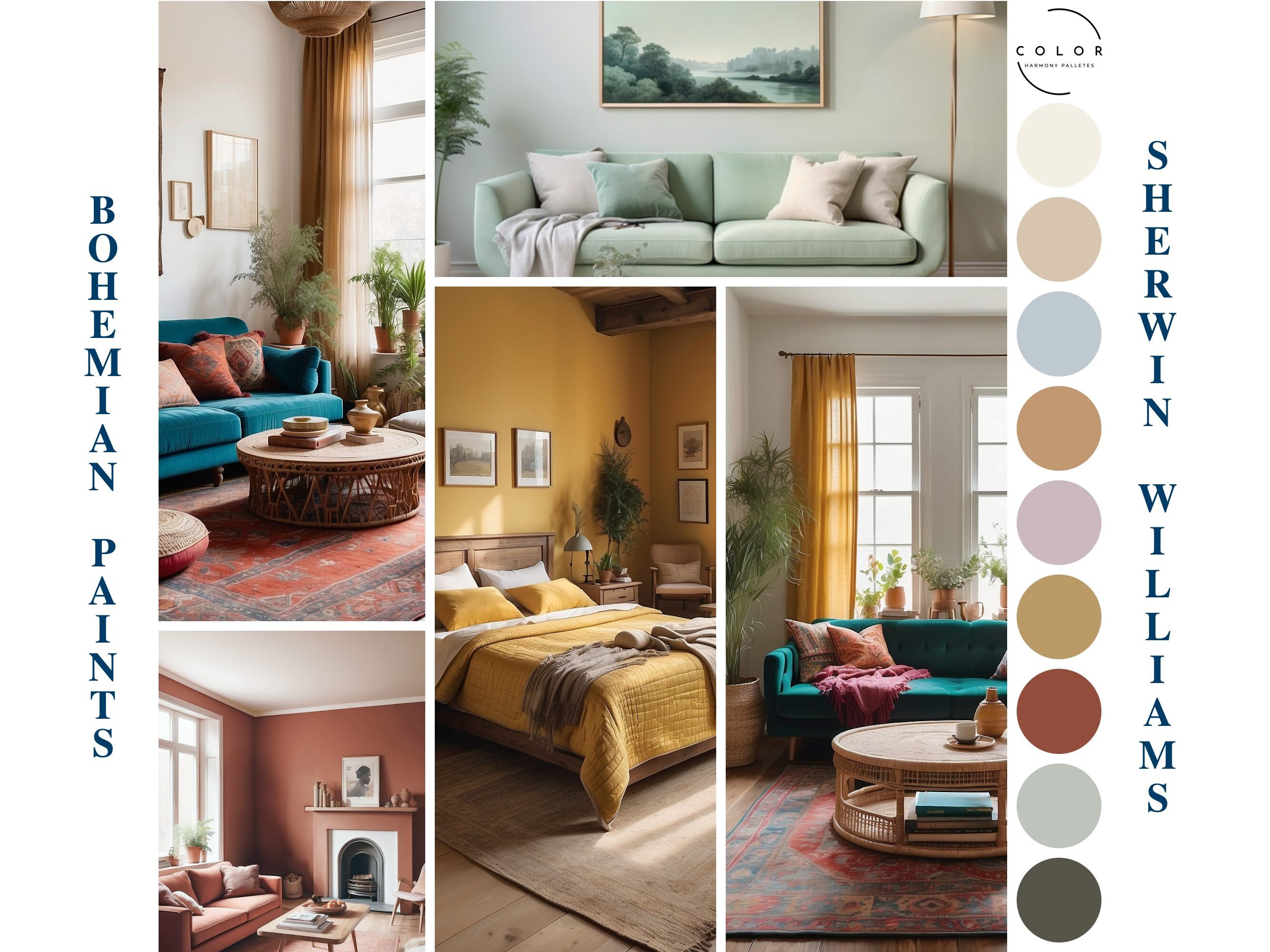Bohemian Home Paint Palette Sherwin Williams 2024 Whole Home Decor ...