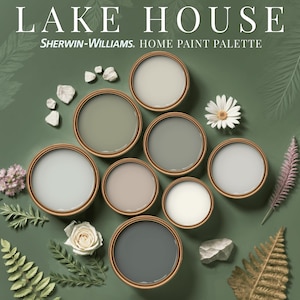 Lake House Home Paint Palette Sherwin Williams Whole House Color Scheme Trendy Interior Paint Design Modern Farmhouse Cottage Countryside