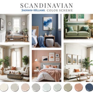 Scandinavian Home Paint Palette Sherwin Williams Whole House Decor Color Schemes Interior Design Modern Farmhouse Style Guide Minimalism image 2