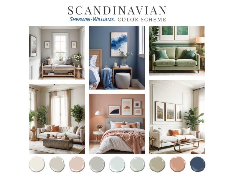 Scandinavian Home Paint Palette Sherwin Williams Whole House Decor Color Schemes Interior Design Modern Farmhouse Style Guide Minimalism image 2