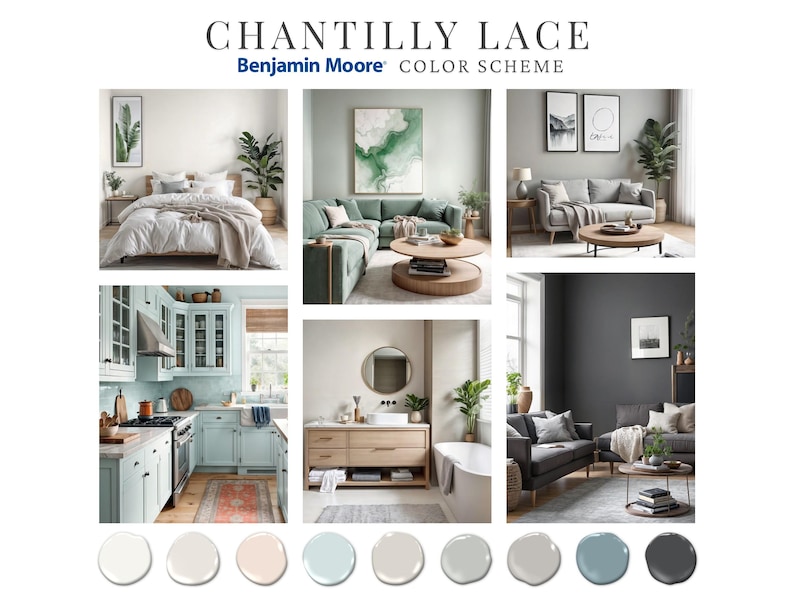 Chantilly Lace Benjamin Moore Home Paint Palette Whole House Interior ...