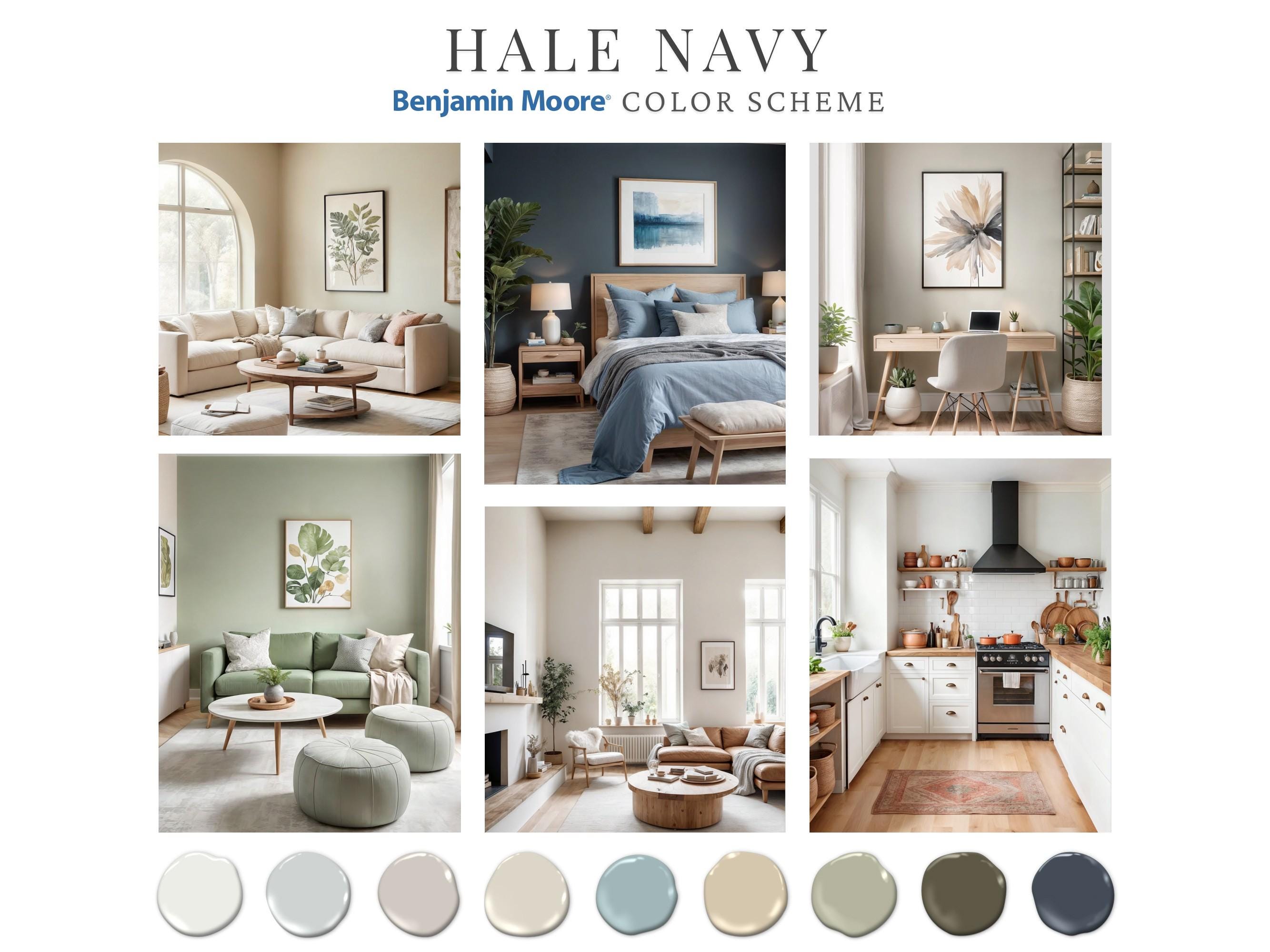 Hale Navy Benjamin Moore Home Paint Palette House Color Scheme Guide ...