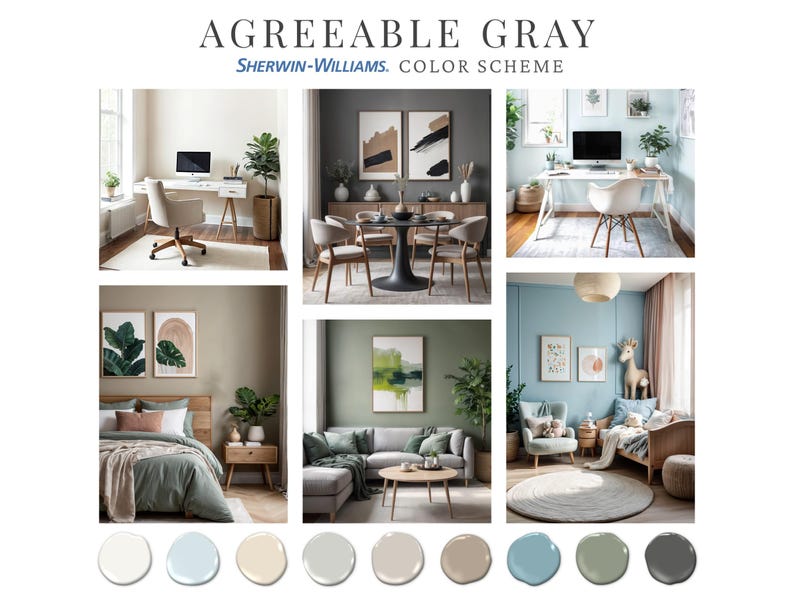 Agreeable Gray Sherwin Williams Home Paint Palette Best Whole House ...