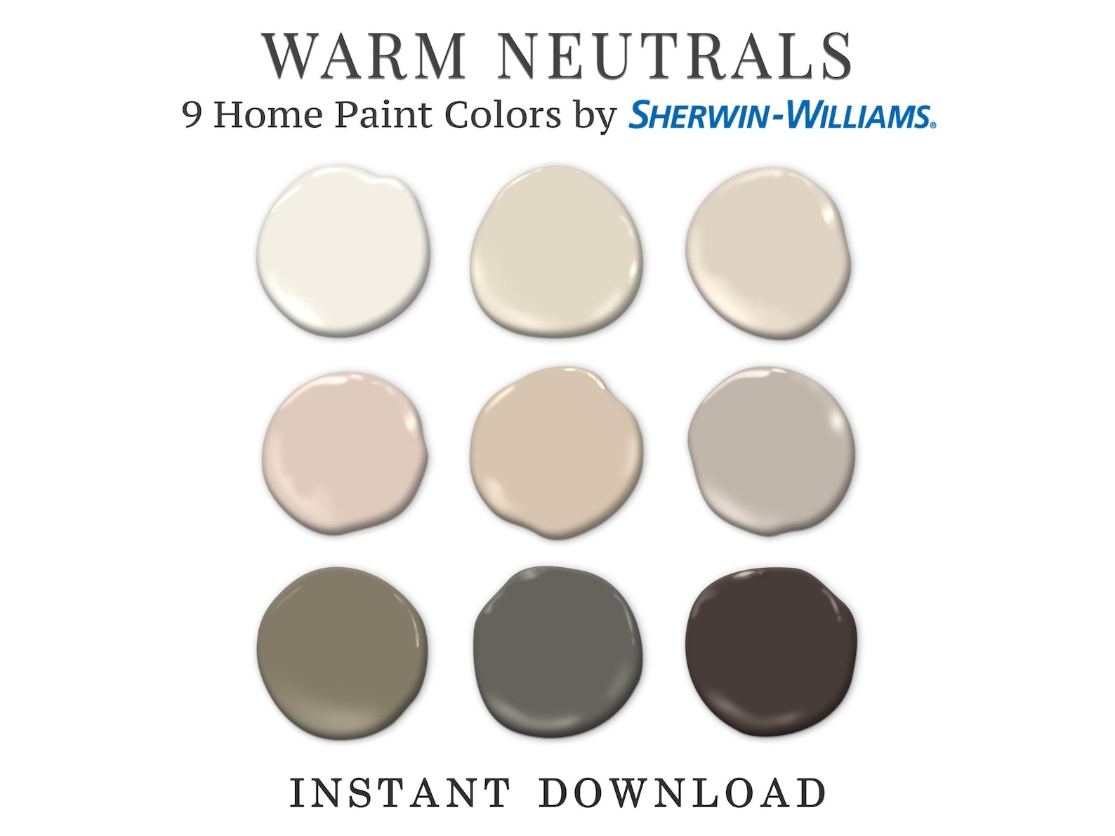 Warm Neutrals Home Paint Palette Sherwin Williams Complementary Whole ...