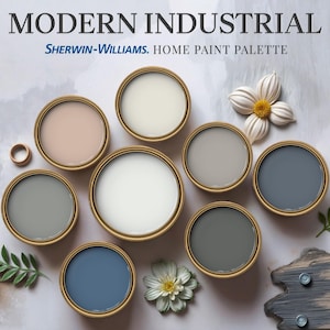 Modern Industrial Sherwin Williams Home Paint Palette Whole House Color Scheme Guide Interior Paint Design Office Renovation Natural Decor