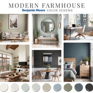 Modern Farmhouse Benjamin Moore Home Paint Palette Whole House Color ...