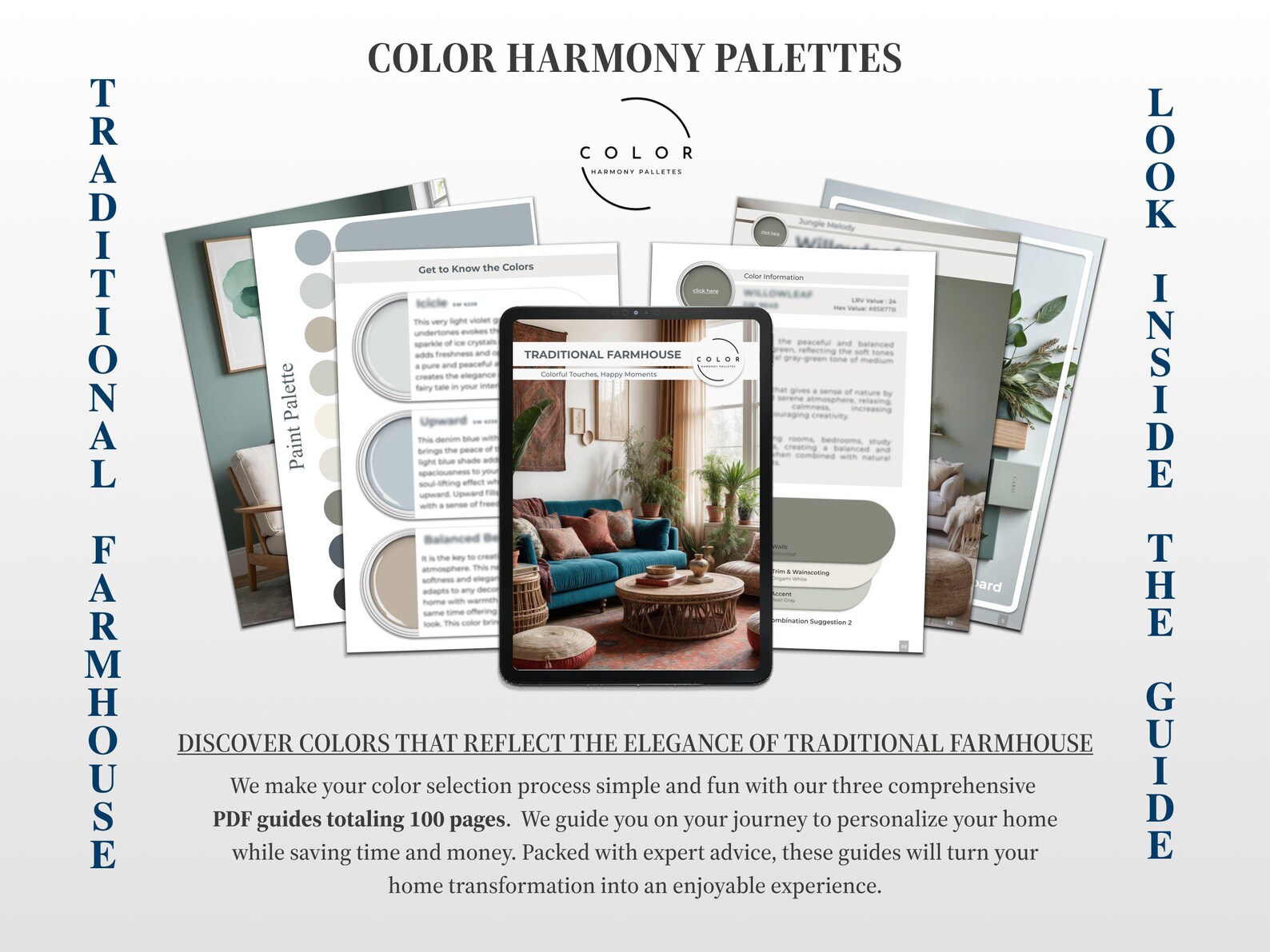 Traditional Farmhouse Home Paint Palette Sherwin Williams Whole House ...