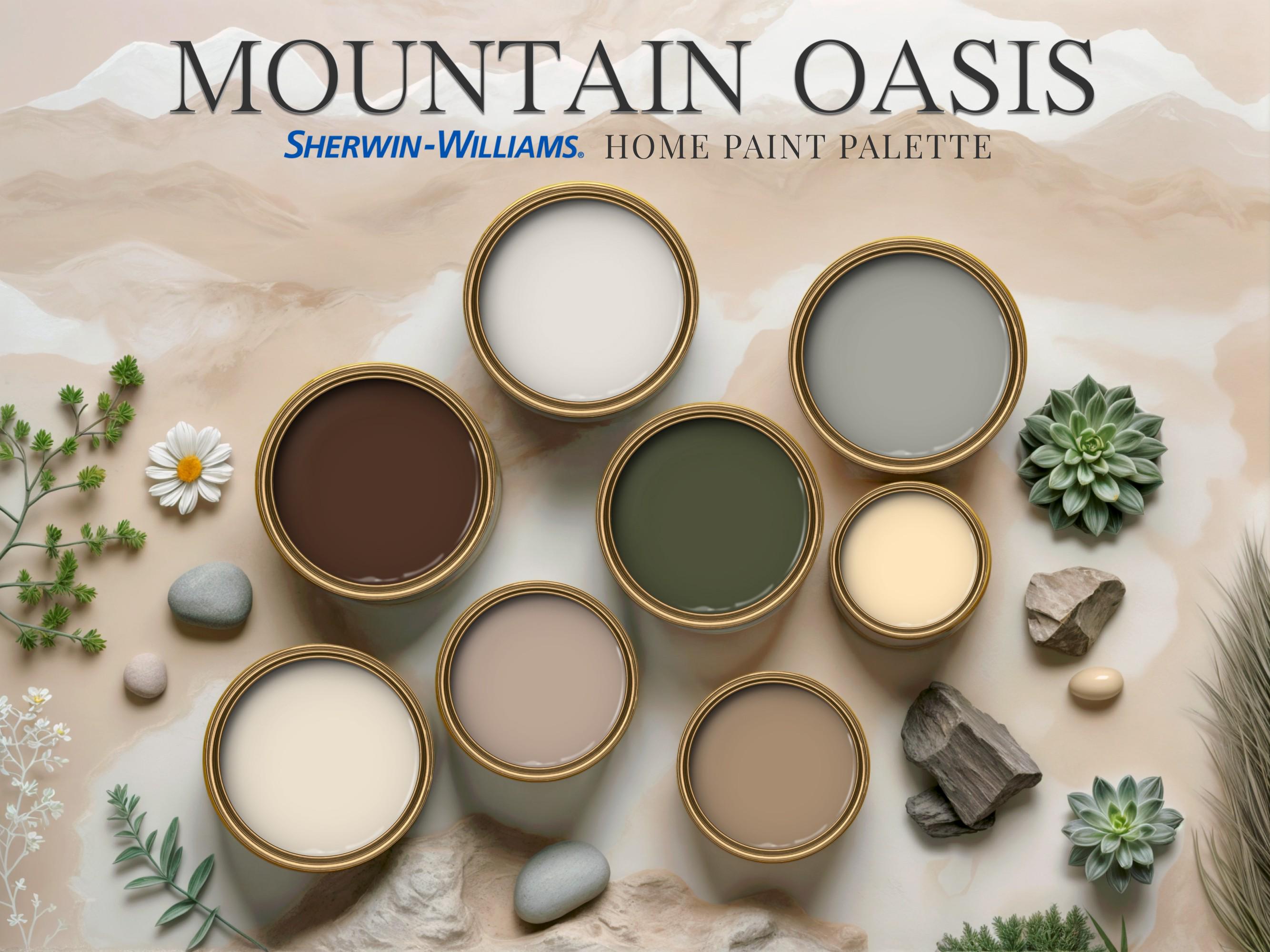 Mountain Oasis Home Paint Palette Colors Sherwin Williams Modern Neutral Warm Color Scheme Interior Wall Design Guide Cozy Farmhouse Cottage