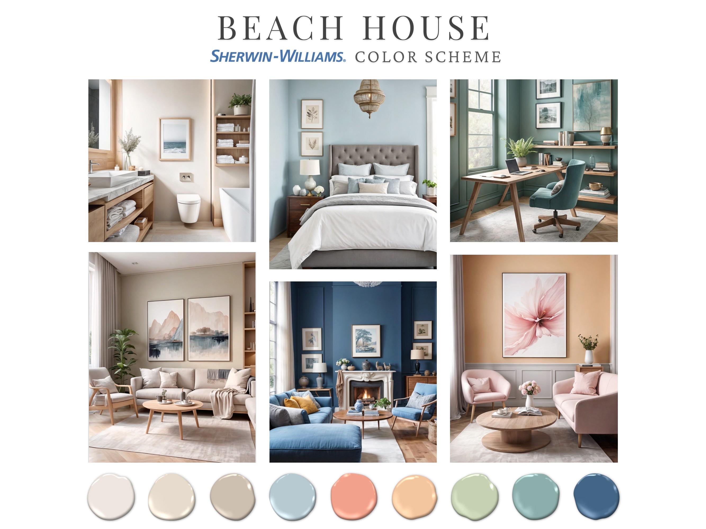 Beach House Sherwin William Home Paint Color Palette Interior Color ...