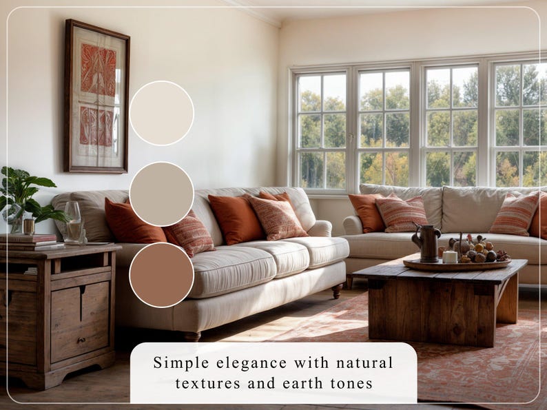 Rustic Farmhouse Home Paint Palette, Sherwin Williams 2024, Whole House Color Scheme, Trendy Interior Paint Design, Cottage & Vintage Vibes image 3