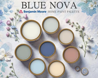 Blue Nova Benjamin Moore Home Paint Palette Color of the year 2024 Hues Scheme Guide Complementary Whole House Interior Modern Farmhouse