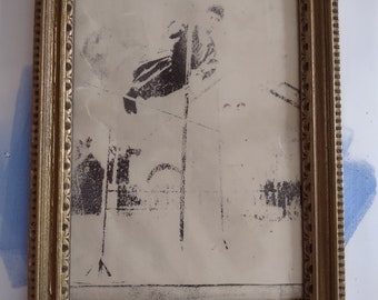 Impresión de dama de salto con pértiga