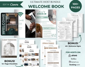 Airbnb Welcome Book Template | Editable Guestbook | House Manual | Canva Welcome Book | Vacation Rental Welcome Book | VRBO Welcome Guide