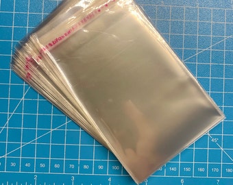 100 bags, OPP Cellophane Bags, Small Jewelry Storage Bags, Self-Adhesive Sealing Bags, Rectangle, Clear